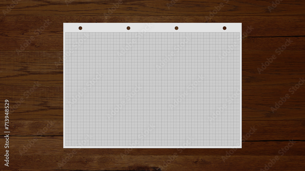 leeres Blatt Millimeterpapier auf einem Schreibtisch