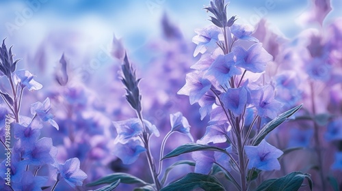 Close up of purple colour Strobilanthes kunthiana flowers photo