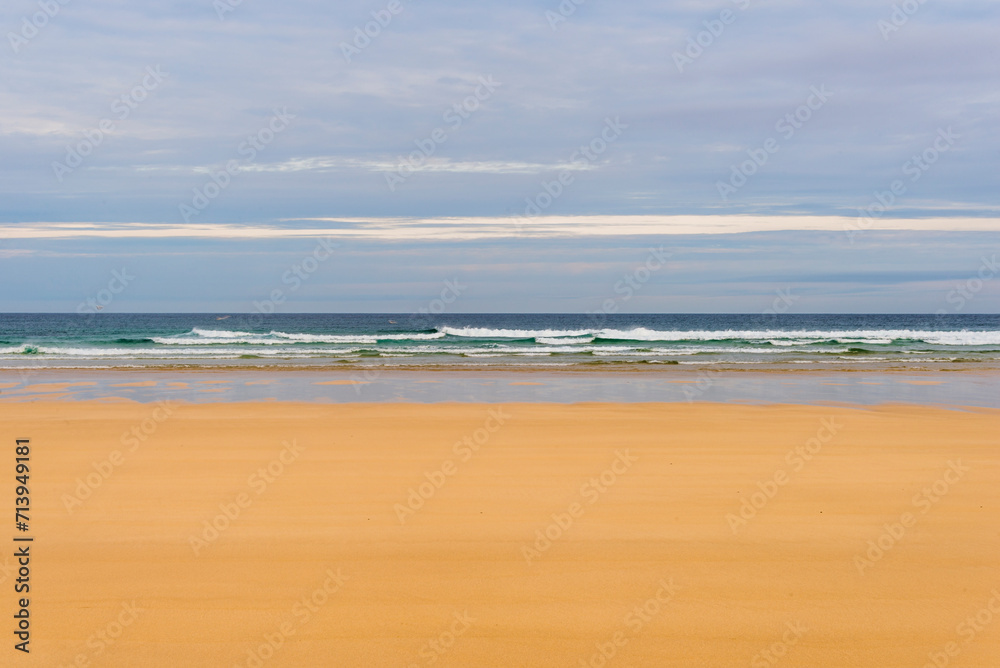 Fototapeta premium seascape inside the Eoropie Beach close to the village of Ness, Isle of Lewis, Scotland