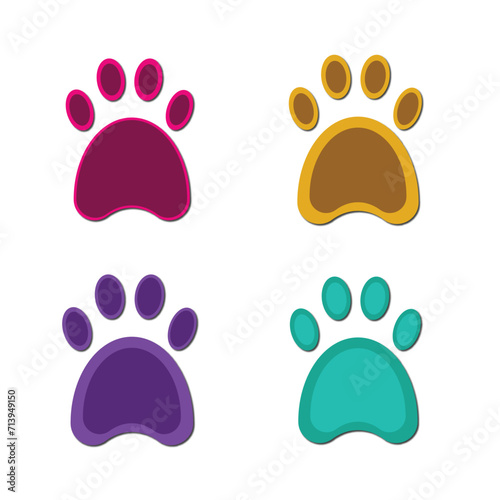 cat paw vector dog footprint icon kitten symbol character cartoon illustration doodle design isolated