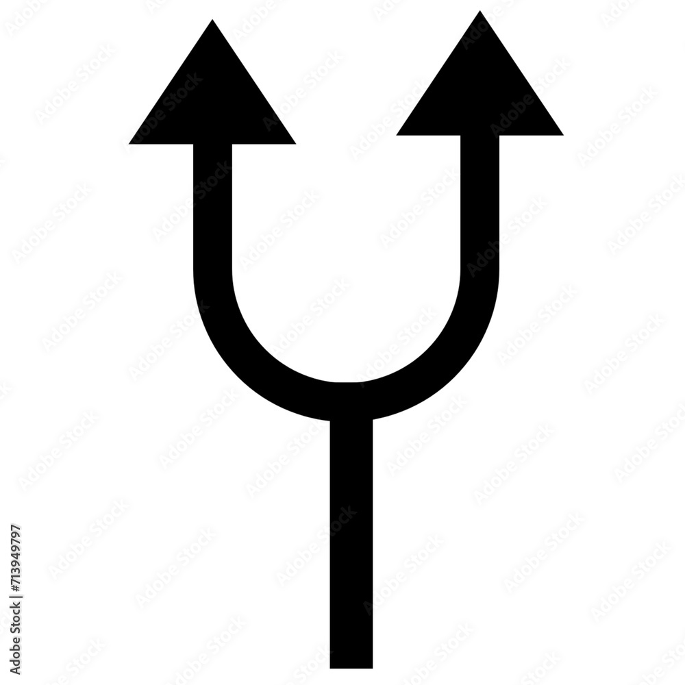 Split arrow icon isolated on white Split arrow icon isolated on white