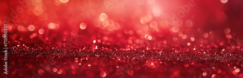 Abstract red glitter bokeh background, Generative AI illustration copy space