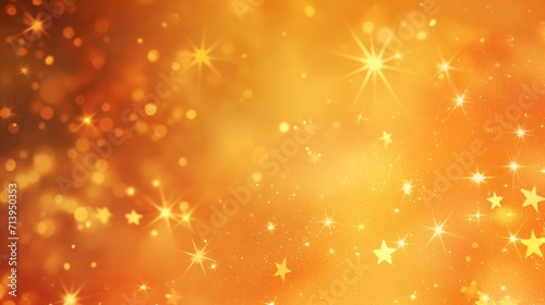 Abstract gold glitter bokeh with dark background, Generative AI illustration copy space photo