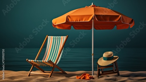 Soak up the sun with a straw hat and a beachside deck chair.