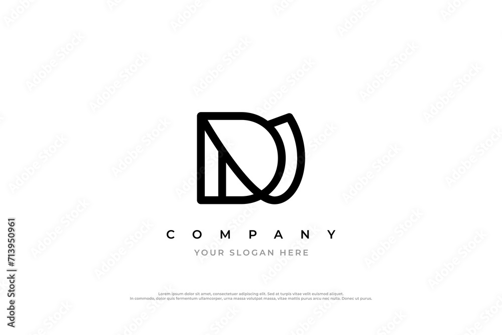 Initial Letter DN Logo or ND Logo Design Initial Letter DN Logo or ND Logo Design