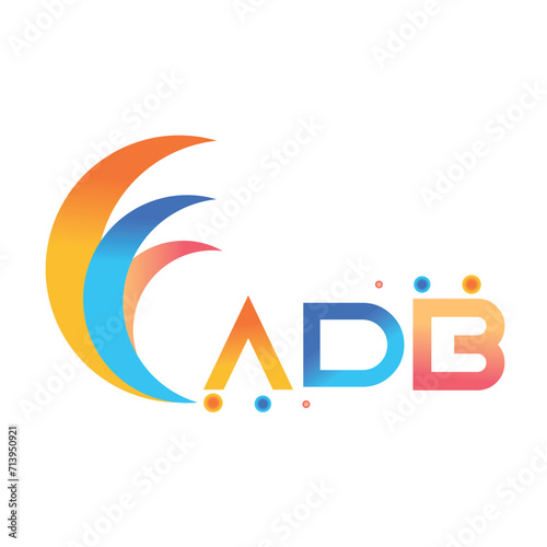 ADB letter technology logo design on white background. ADB creative initials letter business logo concept. ADB uppercase monogram logo and typography for technology, business and real estate brand.
 photo