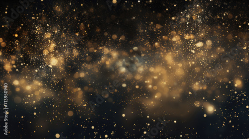 Sky textured space background with gold glittering defocused lights © LFK
