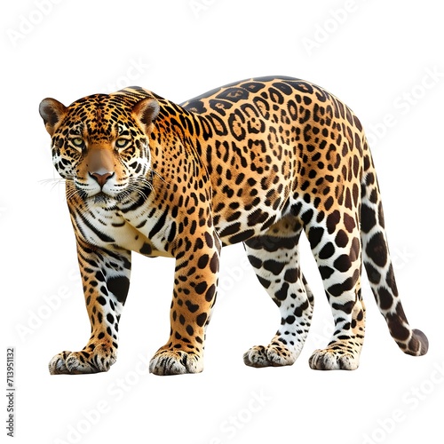 beautiful jaguar isolated on a white background