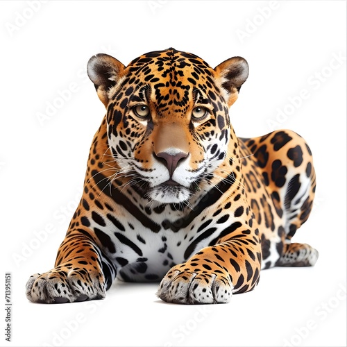 beautiful jaguar isolated on a white background