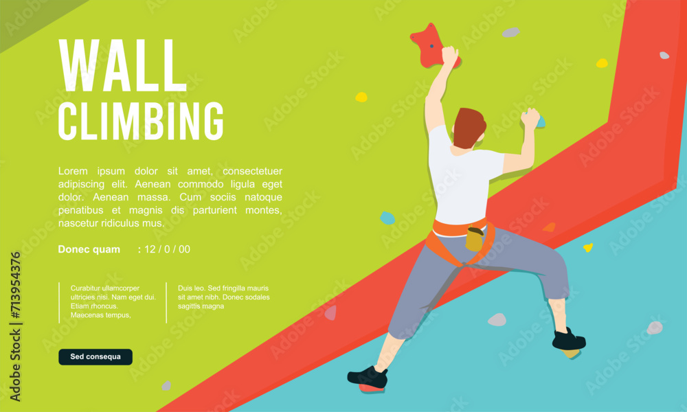 Great elegant vector editable wall climbing poster or background design for your wall climbing championship event	