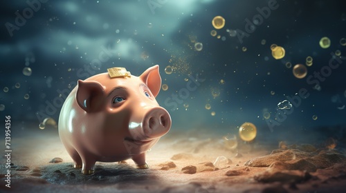 piggy_bank_saving_concept_for_life_ensurence ai generative images