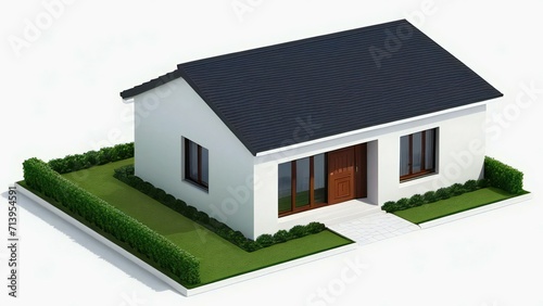 3d rendering of modern cozy house isolated on white background. Real estate concept. © Samsul Alam