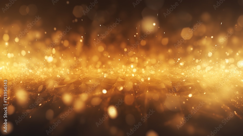 _yellow_glow_particle_abstract_bokeh_background ai generative abstract image