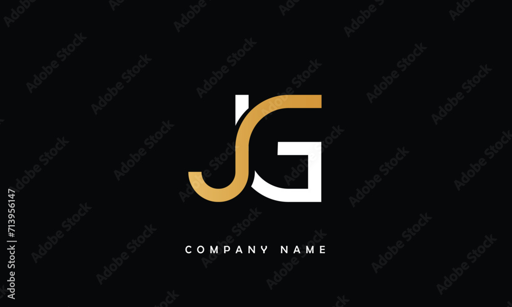 JG, GJ, J, G Abstract Letters Logo Monogram JG, GJ, J, G Abstract Letters Logo Monogram