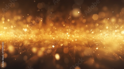 _yellow_glow_particle_abstract_bokeh_background ai generative abstract image