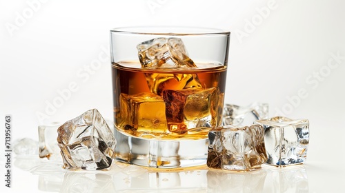 Golden Serenity: Whiskey on the Rocks