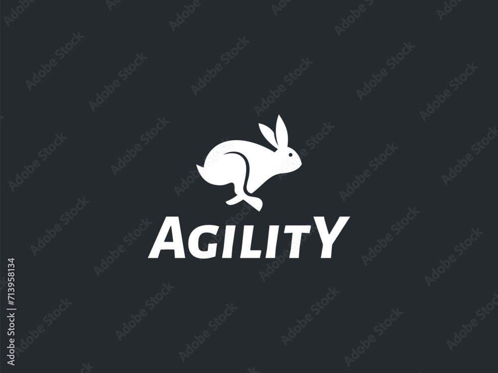 rabbit logo vector illustration. running rabbit logo template rabbit logo vector illustration. running rabbit logo template