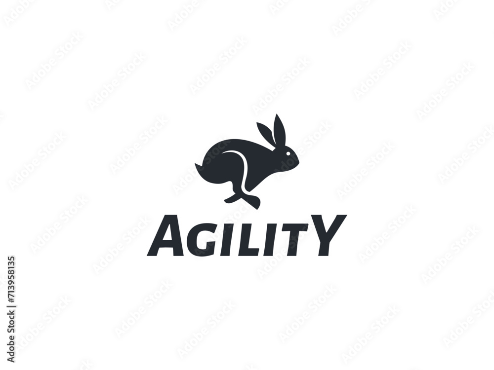 rabbit logo vector illustration. running rabbit logo template rabbit logo vector illustration. running rabbit logo template