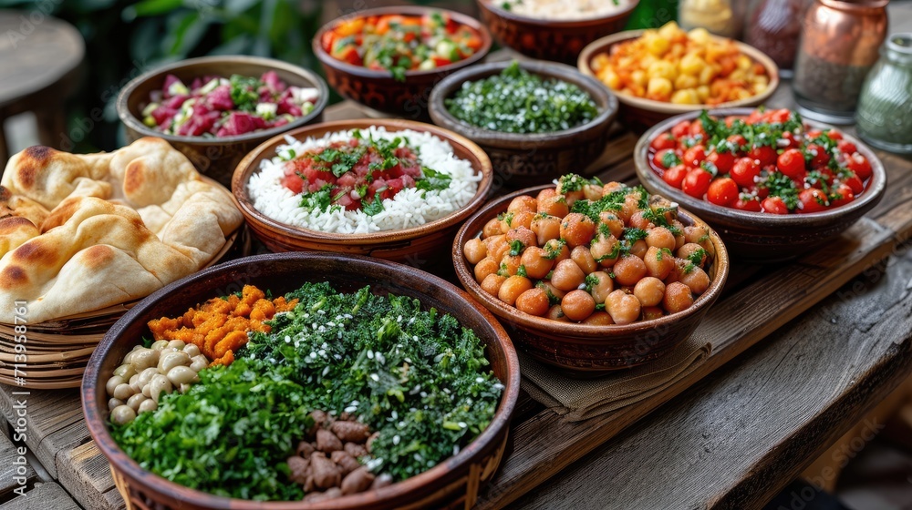 Fototapeta premium Moroccan Cuisine: A Tapestry of Rich Flavors and Aromas