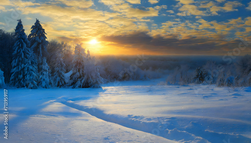 winter landscape with snow