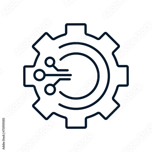 Automation concept. Vector linear icon isolated on white background.