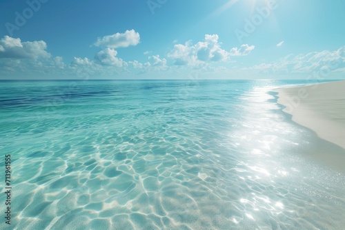 Idyllic beach scene with crystal-clear waters