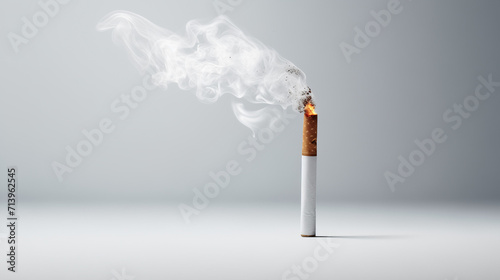 cigarette isolated on white background, cigarette in ashtray, Smoking cigarette isolated on white background, Generative Ai
