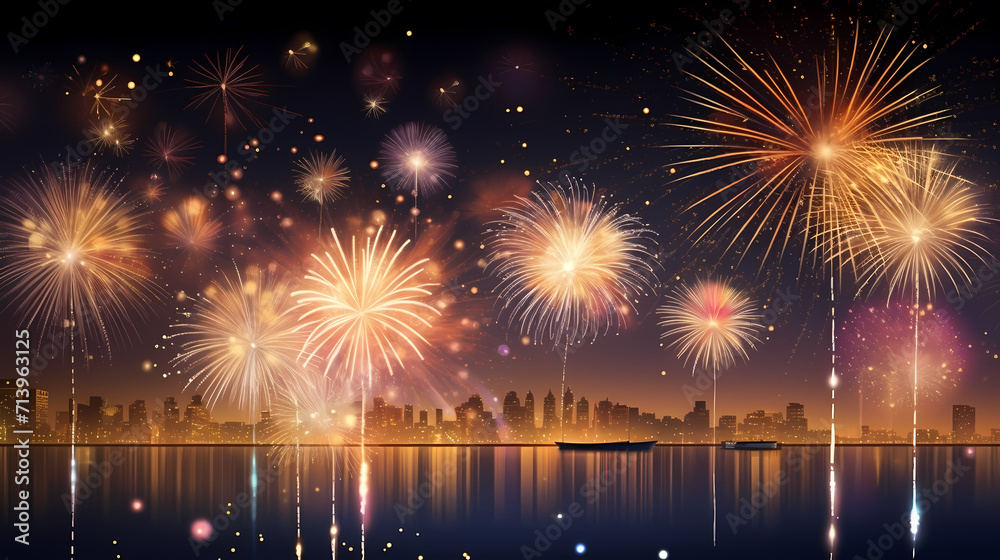 Fireworks background for celebration, holiday celebration concept Fireworks background for celebration, holiday celebration concept