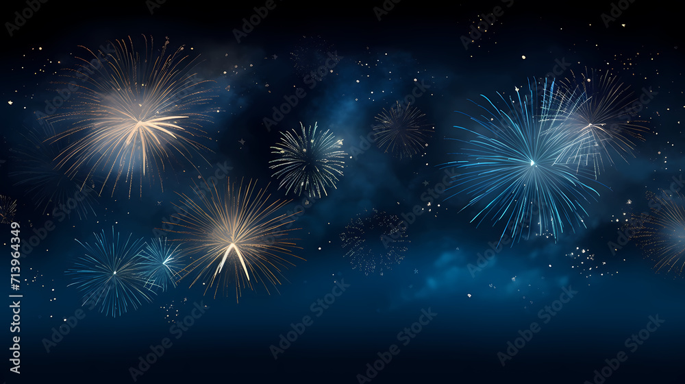 Naklejka premium Fireworks background for celebration, holiday celebration concept