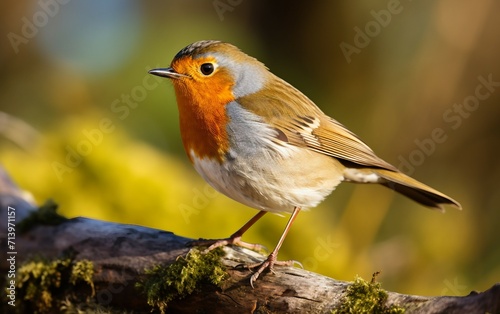 European Robin's Musical Offering in the Forest photo