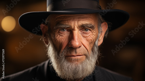 Head portrait of an Amish man