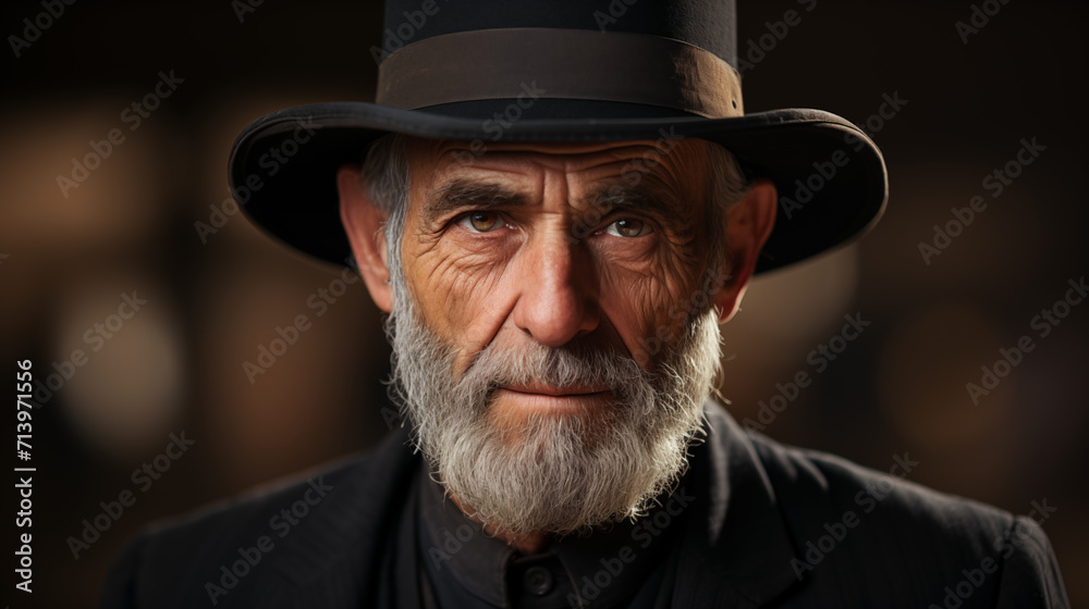 Head portrait of an Amish man Head portrait of an Amish man