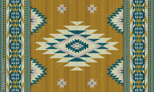 American tribal ethnic native pattern.Traditional Navajo,Aztec,Apache,Southwest and Mexican style fabric pattern.Abstract vector motifs pattern.For fabric,clothing,blanket,carpet,woven,wrap,decoration