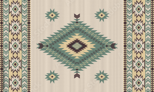 American tribal ethnic native pattern.Traditional Navajo,Aztec,Apache,Southwest and Mexican style fabric pattern.Abstract vector motifs pattern.For fabric,clothing,blanket,carpet,woven,wrap,decoration