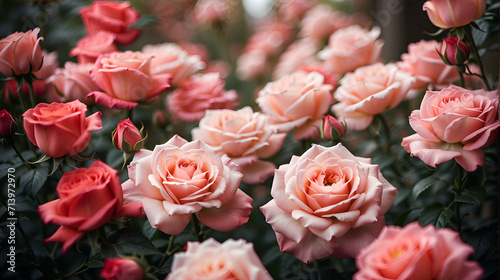 Close-Up of Roses Blooming Romantic love valentine s background