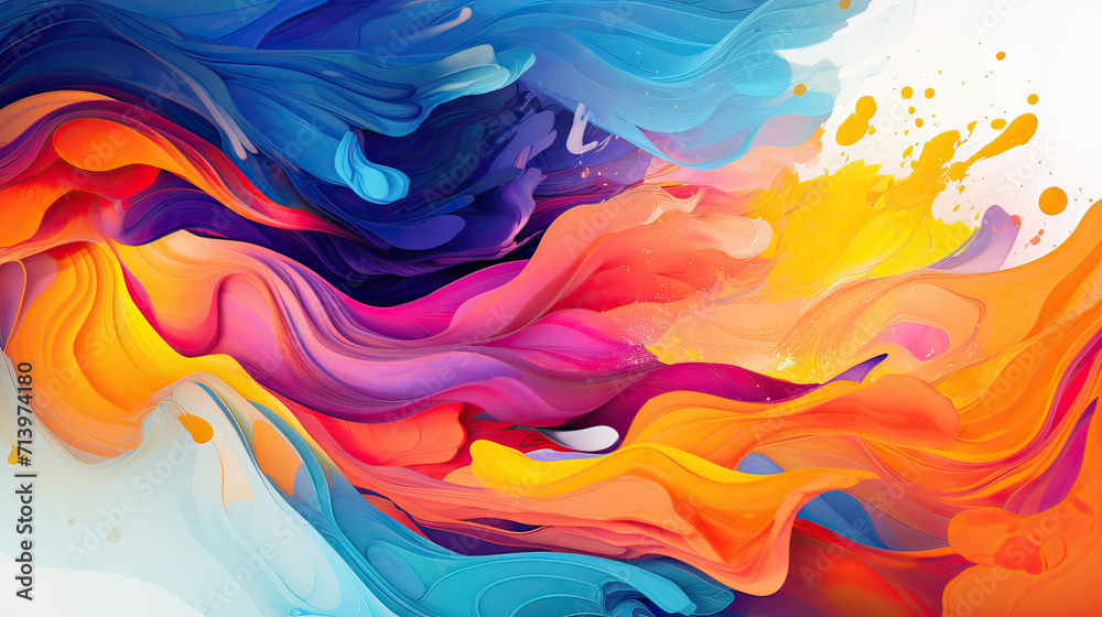 Energetic brush strokes, swirls, and dynamic visual elements, a playful and visually impactful background with a burst of creativity Ai Generative