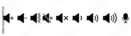 Speaker icon set. volume icon vector. loudspeaker icon vector. sound symbol.sound iocn photo