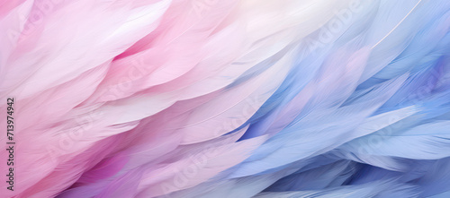 Soft Pink Feather: Delicate Texture and Bright Colors on Abstract Light Background photo
