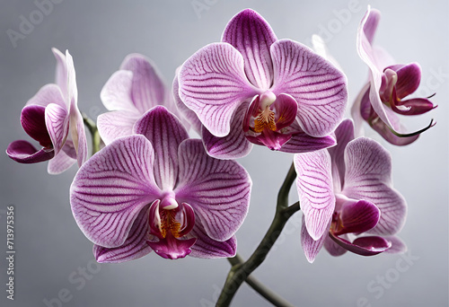 pink orchid on a Gardian background with AI Generative photo