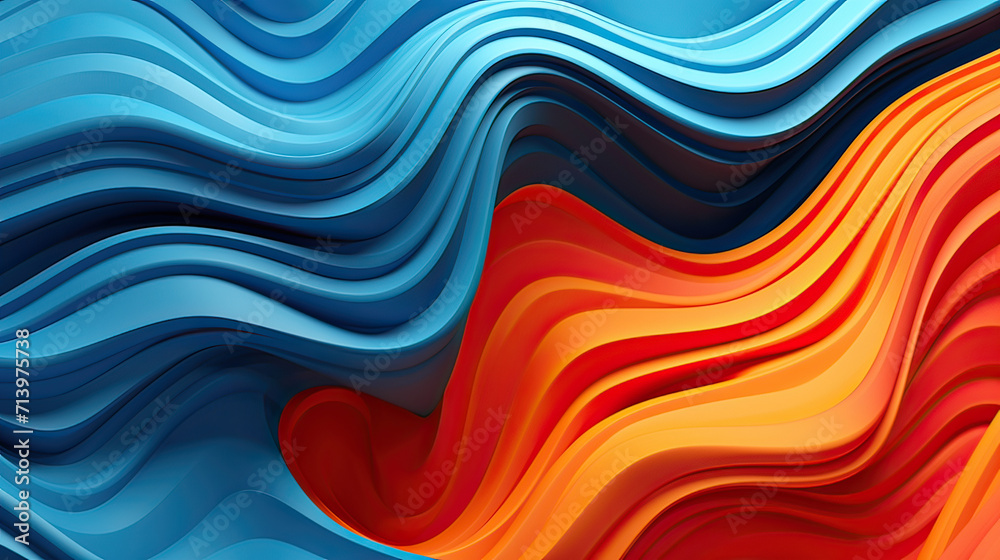 Abstract background with the fluid integration of 2D and 3D patterns, a ...