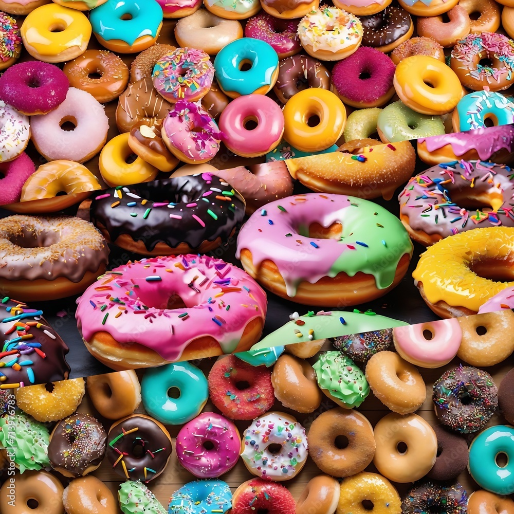 Design composition of colorful donuts backgrounds