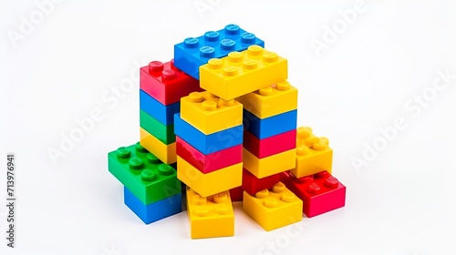 Pile of colorful lego building blocks