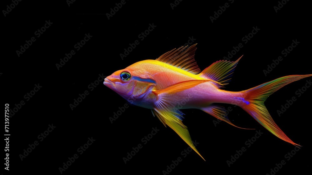 Fototapeta premium Anthias in the solid black background