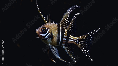 Banggai Cardinalfish in the solid black background