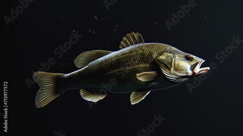 Bass in the solid black background photo