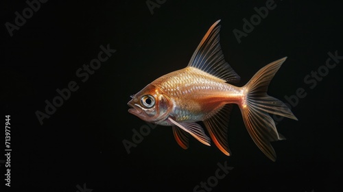 Cardinalfish in the solid black background © hakule