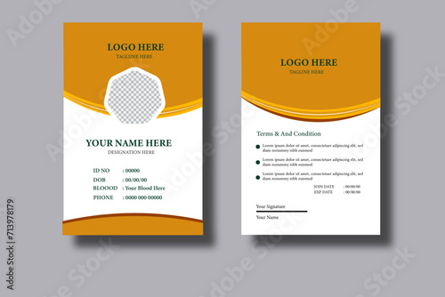 Corporate Id card Modern and Clean Design Template, Student and employee identification card collection with creative shapes,ID Card Template,Office Id card Employee Id card for your company.