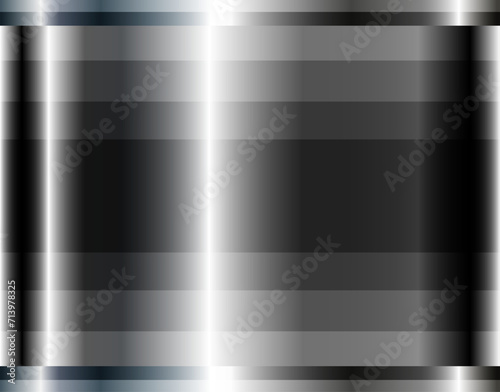 Silver chrome metal 3D background, lustrous and shiny metallic design with striped pattern.