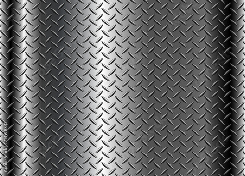 Silver metal background with diamond plate texture pattern, shiny chrome texture.