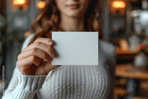 mock up blank business card white Blank template